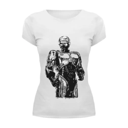 Заказать женскую футболку в Москве. Футболка базовая Robocop (Робокоп) от Andrew Zaycev - готовые дизайны и нанесение принтов.