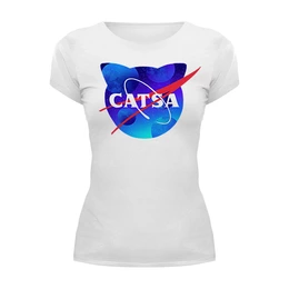 Заказать женскую футболку в Москве. Футболка базовая Catsa от Maria Bobrova - готовые дизайны и нанесение принтов.