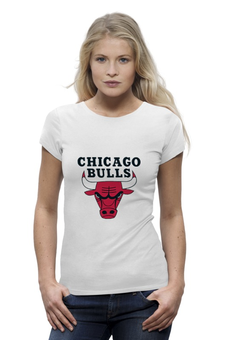 Заказать женскую футболку в Москве. Футболка базовая Chicago Bulls от Виктор Гришин - готовые дизайны и нанесение принтов.