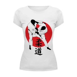 Заказать женскую футболку в Москве. Футболка базовая Дзюдо Judo Бросок Япония от Combat Wear - готовые дизайны и нанесение принтов.