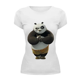 Заказать женскую футболку в Москве. Футболка базовая Kung Fu Panda от Kung Fu  - готовые дизайны и нанесение принтов.
