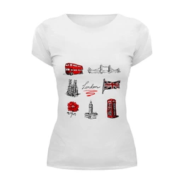 Заказать женскую футболку в Москве. Футболка базовая London от 2578862@bk.ru - готовые дизайны и нанесение принтов.
