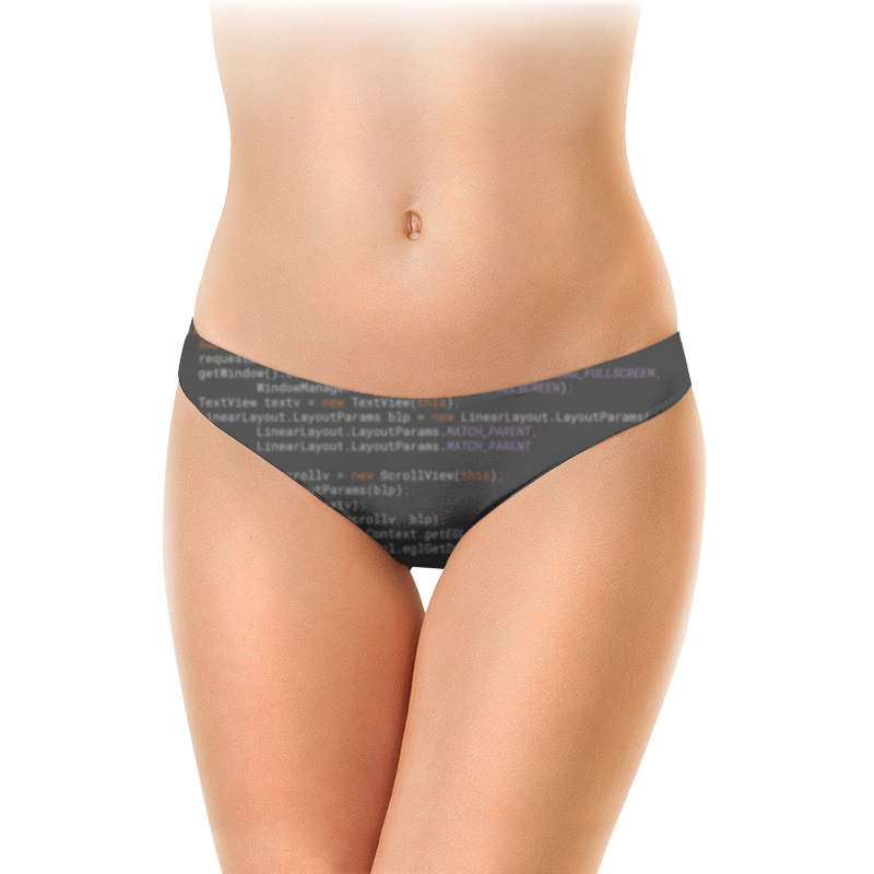 стимак с дизайн для разработчиков Printio Женские трусы-слипы Программный код