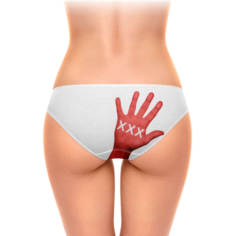 Printio Женские трусы-слипы Три икса толстая т большая красная рука в советском плакате