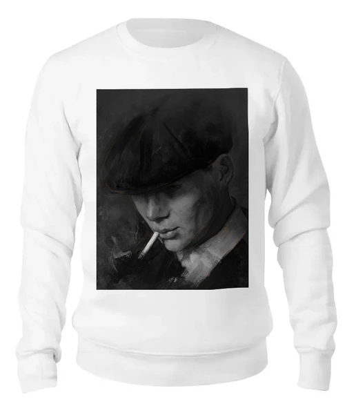 Заказать свитшот в Москве. Женский свитшот хлопковый Tommy Shelby - Острые козырьки от Дана Столыпина - готовые дизайны и нанесение принтов.