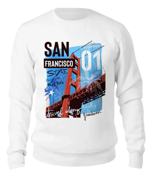 Заказать свитшот в Москве. Женский свитшот хлопковый San Francisco от Никита Коледенков - готовые дизайны и нанесение принтов.