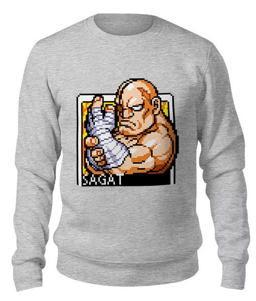 Заказать свитшот в Москве. Женский свитшот хлопковый Street Fighter Sagat Hoodie от StreetMag - готовые дизайны и нанесение принтов.