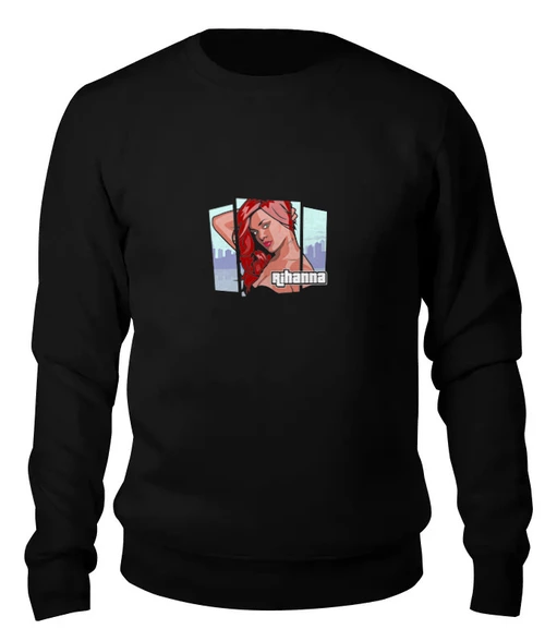 Заказать свитшот в Москве. Женский свитшот хлопковый Рианна (Rihanna) от fanart - готовые дизайны и нанесение принтов.