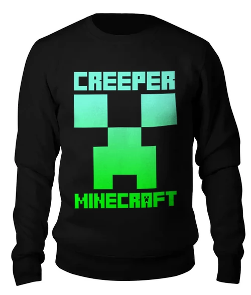 Заказать свитшот в Москве. Женский свитшот хлопковый MINECRAFT CREEPER от vista12761@rambler.ru - готовые дизайны и нанесение принтов.