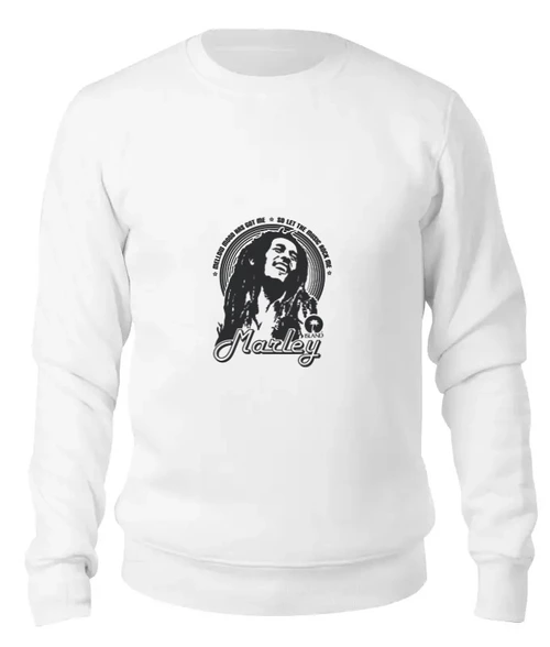 Заказать свитшот в Москве. Женский свитшот хлопковый Bob Marley от Fedor - готовые дизайны и нанесение принтов.