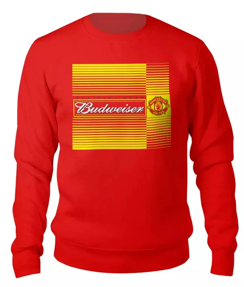 Заказать свитшот в Москве. Женский свитшот хлопковый Budweiser Manchester United от balden - готовые дизайны и нанесение принтов.