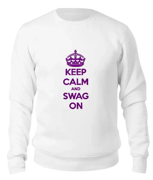 Заказать свитшот в Москве. Женский свитшот хлопковый Keep calm от Sergio Happy - готовые дизайны и нанесение принтов.