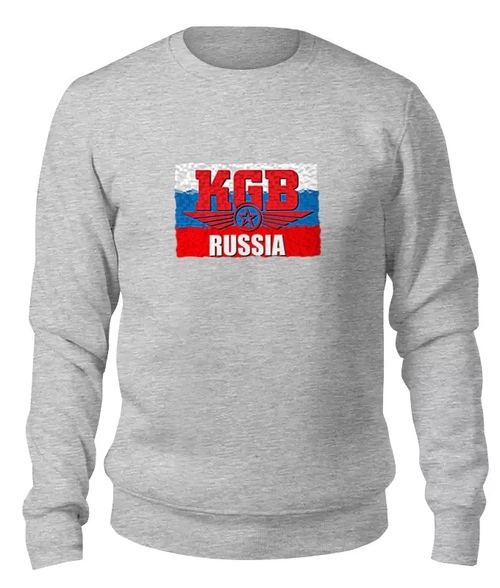 Заказать свитшот в Москве. Женский свитшот хлопковый KGB - Russia от Leichenwagen - готовые дизайны и нанесение принтов.