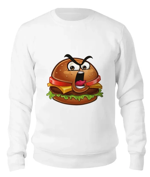 Заказать свитшот в Москве. Женский свитшот хлопковый Гамбургер от THE_NISE  - готовые дизайны и нанесение принтов.