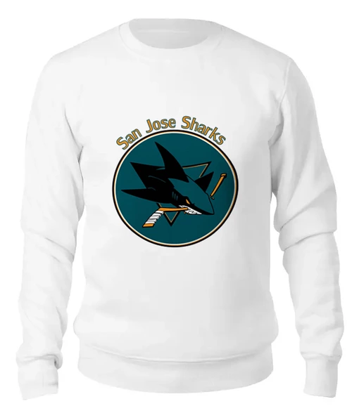 Заказать свитшот в Москве. Женский свитшот хлопковый San Jose Sharks от kspsshop - готовые дизайны и нанесение принтов.