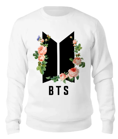 Заказать свитшот в Москве. Женский свитшот хлопковый BTS (k-pop)  от geekbox - готовые дизайны и нанесение принтов.