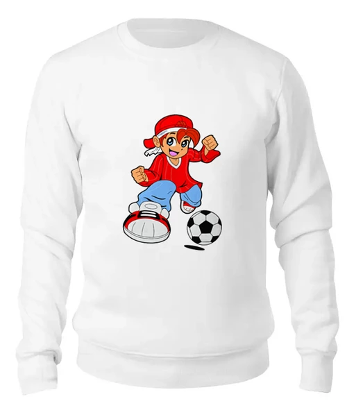 Заказать свитшот в Москве. Женский свитшот хлопковый Футболист от T-shirt print  - готовые дизайны и нанесение принтов.
