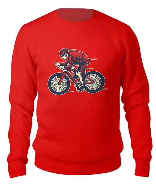 Заказать свитшот в Москве. Женский свитшот хлопковый Велосипедист от T-shirt print  - готовые дизайны и нанесение принтов.
