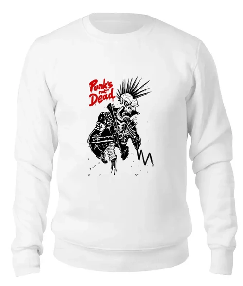 Заказать свитшот в Москве. Женский свитшот хлопковый Панки Живы (Punks not Dead) от coolmag - готовые дизайны и нанесение принтов.