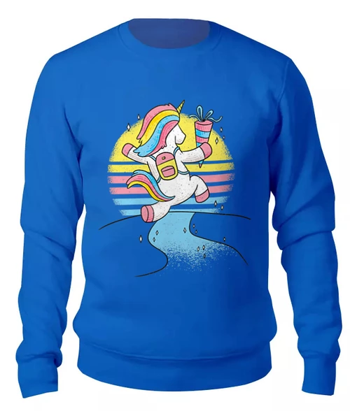 Заказать свитшот в Москве. Женский свитшот хлопковый Happy Unicorn от Павел Павел - готовые дизайны и нанесение принтов.