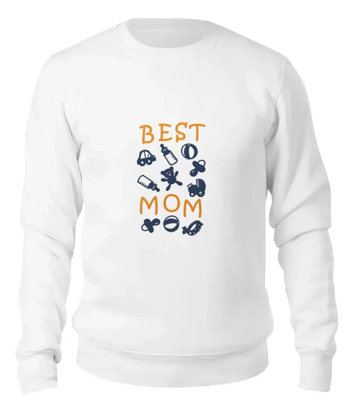 Заказать свитшот в Москве. Женский свитшот хлопковый Best Mom от litium - готовые дизайны и нанесение принтов.
