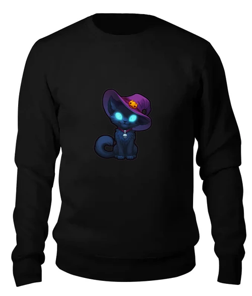 Заказать свитшот в Москве. Женский свитшот хлопковый black cat от rinkusu - готовые дизайны и нанесение принтов.