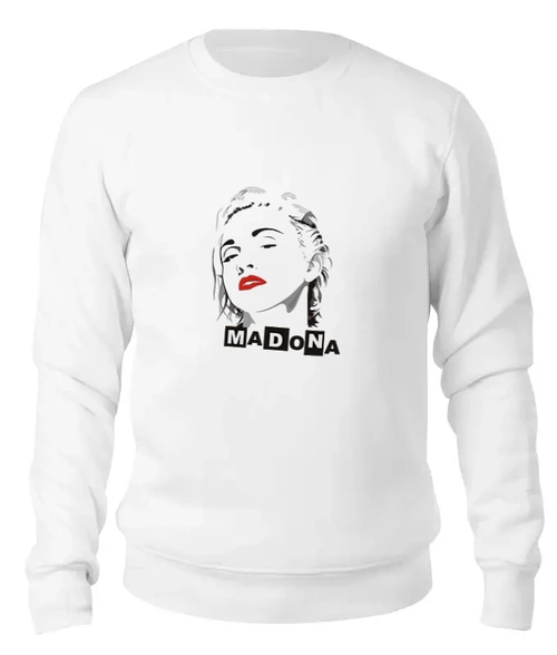 Заказать свитшот в Москве. Женский свитшот хлопковый Мадонна (Madonna) от coolmag - готовые дизайны и нанесение принтов.