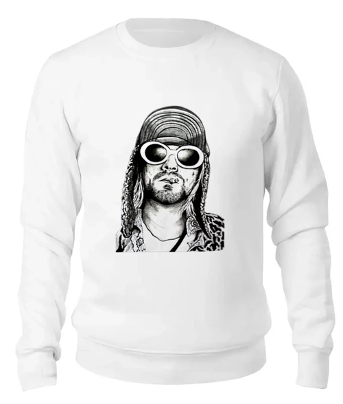 Заказать свитшот в Москве. Женский свитшот хлопковый Kurt Cobain  от Leichenwagen - готовые дизайны и нанесение принтов.