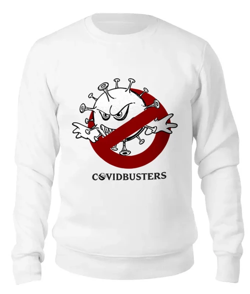 Заказать свитшот в Москве. Женский свитшот хлопковый Covidbusters от Рустам Юсупов - готовые дизайны и нанесение принтов.