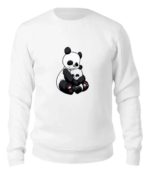 Заказать свитшот в Москве. Женский свитшот хлопковый Панда с малышом  от ПРИНТЫ ПЕЧАТЬ  - готовые дизайны и нанесение принтов.