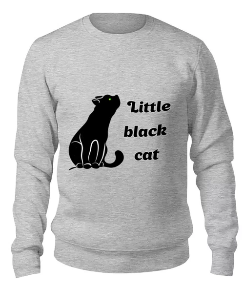 Заказать свитшот в Москве. Женский свитшот хлопковый Черная кошка от Елена - готовые дизайны и нанесение принтов.