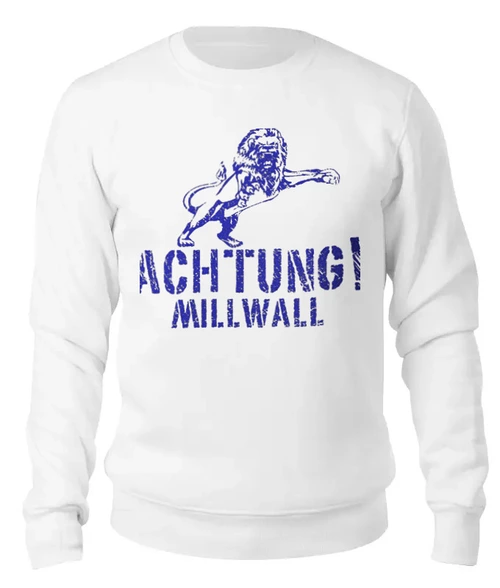 Заказать свитшот в Москве. Женский свитшот хлопковый Achtung Millwall FC logo top от Millwall Supporters Club Russia - готовые дизайны и нанесение принтов.