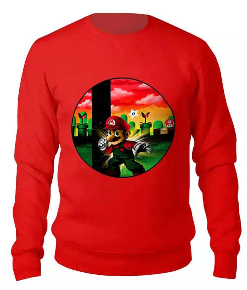 Заказать свитшот в Москве. Женский свитшот хлопковый Super Mario   от T-shirt print  - готовые дизайны и нанесение принтов.