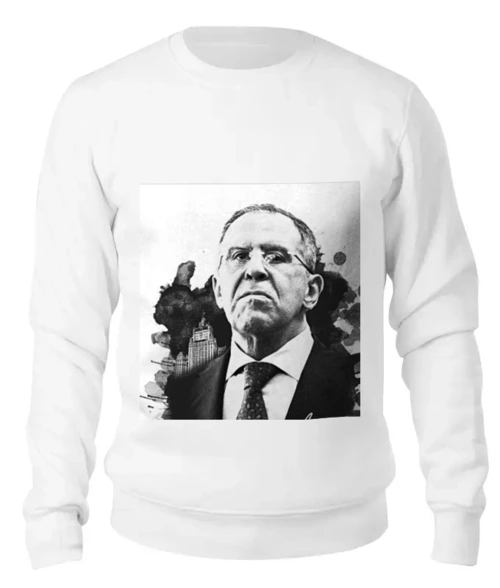 Заказать свитшот в Москве. Женский свитшот хлопковый Mr. Lavrov we love от Design Ministry - готовые дизайны и нанесение принтов.