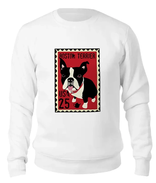 Заказать свитшот в Москве. Женский свитшот хлопковый Boston Terrier от Pinky-Winky - готовые дизайны и нанесение принтов.