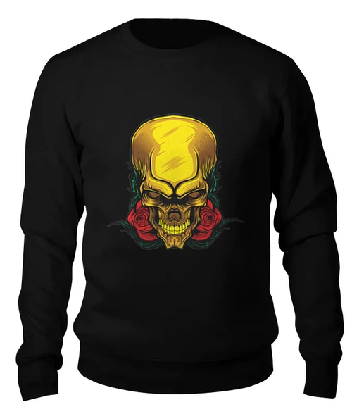 Заказать свитшот в Москве. Женский свитшот хлопковый Gold Skull от Jimmy Flash - готовые дизайны и нанесение принтов.