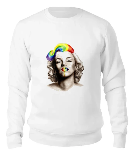 Заказать свитшот в Москве. Женский свитшот хлопковый Marilyn Monroe от Vinli.shop  - готовые дизайны и нанесение принтов.