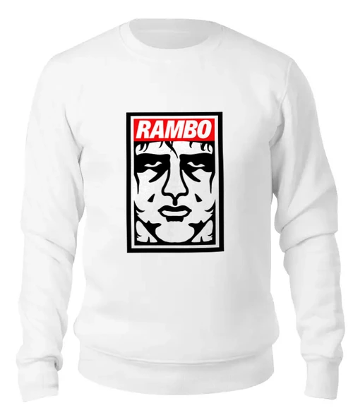 Заказать свитшот в Москве. Женский свитшот хлопковый Рэмбо (Rambo) от coolmag - готовые дизайны и нанесение принтов.