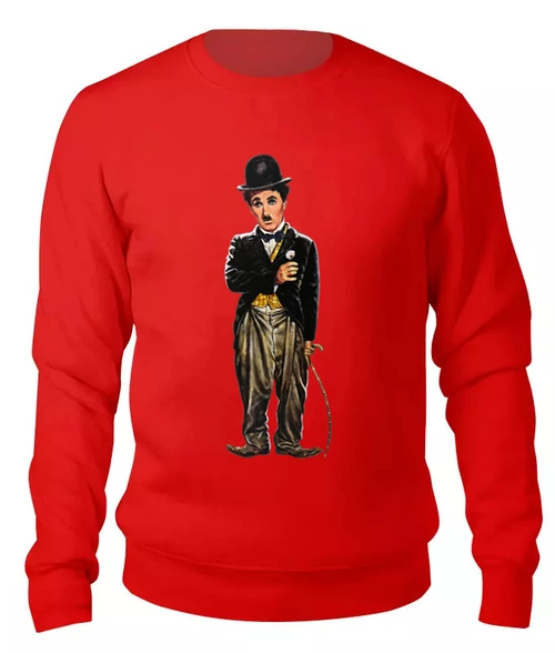 Заказать свитшот в Москве. Женский свитшот хлопковый Чарли Чаплин от T-shirt print  - готовые дизайны и нанесение принтов.