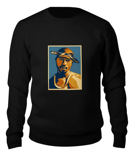 Заказать свитшот в Москве. Женский свитшот хлопковый Тупак Шакур (2pac) от coolmag - готовые дизайны и нанесение принтов.