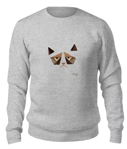 Заказать свитшот в Москве. Женский свитшот хлопковый Сердитый котик / Grumpy Cat (Art Nouveau) от defann - готовые дизайны и нанесение принтов.
