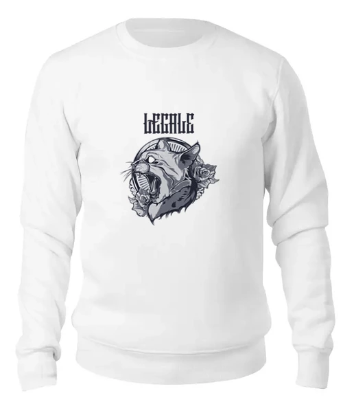 Заказать свитшот в Москве. Женский свитшот хлопковый The cat от Legale Prints - готовые дизайны и нанесение принтов.