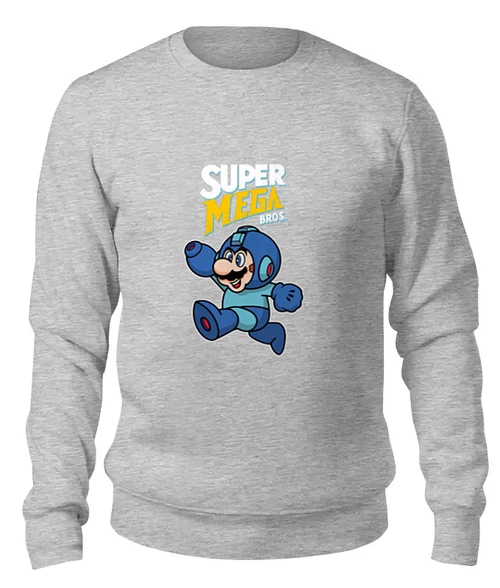 Заказать свитшот в Москве. Женский свитшот хлопковый Super Mario (Mega Man) от coolmag - готовые дизайны и нанесение принтов.