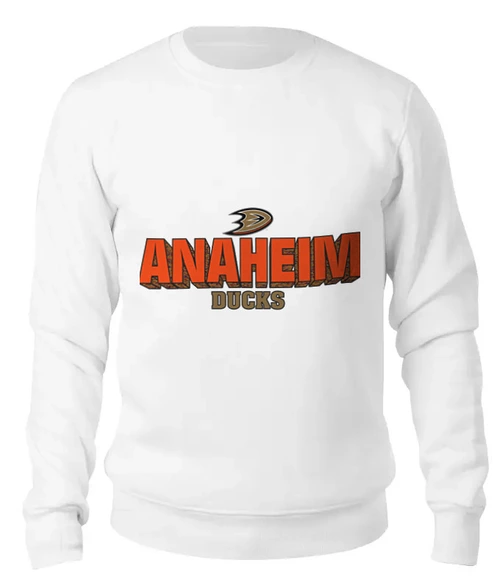 Заказать свитшот в Москве. Женский свитшот хлопковый Anaheim Ducks от kspsshop - готовые дизайны и нанесение принтов.