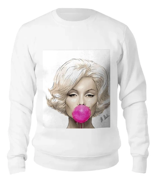 Заказать свитшот в Москве. Женский свитшот хлопковый Marilyn Monroe  от Ксения Мироедова - готовые дизайны и нанесение принтов.
