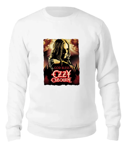 Заказать свитшот в Москве. Женский свитшот хлопковый Ozzy Osbourne от Leichenwagen - готовые дизайны и нанесение принтов.