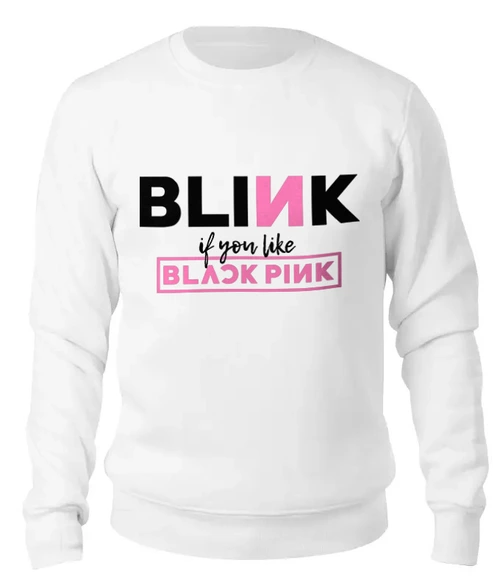 Заказать свитшот в Москве. Женский свитшот хлопковый BLACKPINK BLINK от geekbox - готовые дизайны и нанесение принтов.