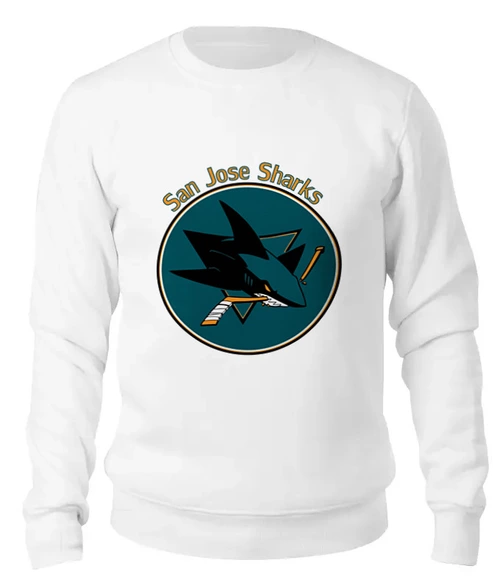 Заказать свитшот в Москве. Женский свитшот хлопковый San Jose Sharks от kspsshop - готовые дизайны и нанесение принтов.