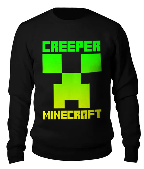 Заказать свитшот в Москве. Женский свитшот хлопковый MINECRAFT CREEPER от vista12761@rambler.ru - готовые дизайны и нанесение принтов.
