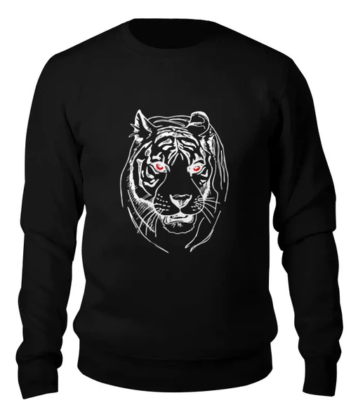Заказать свитшот в Москве. Женский свитшот хлопковый зверье тигр 2 от сергей дудников - готовые дизайны и нанесение принтов.